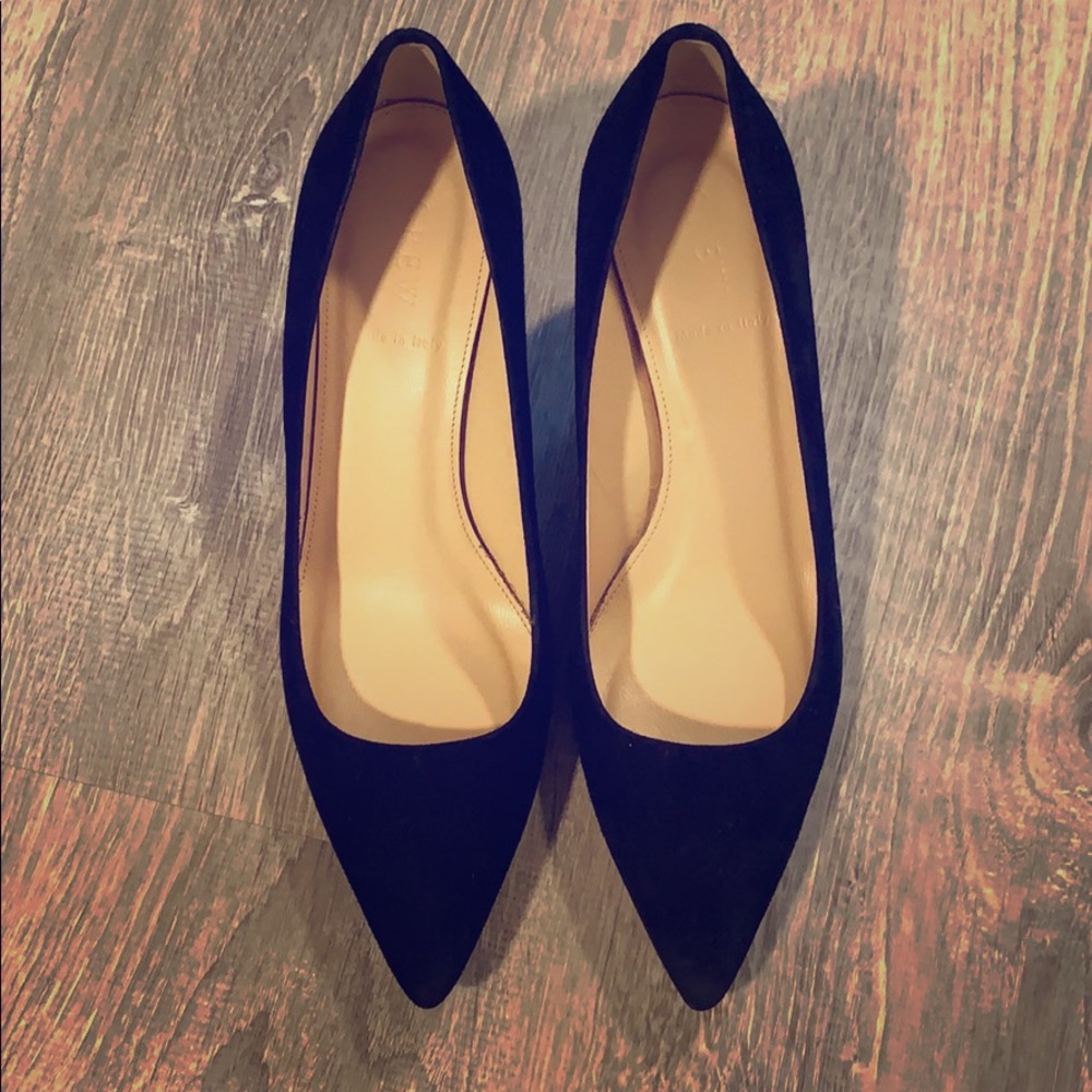 J. Crew Dulci Kitten Heels Black Suede